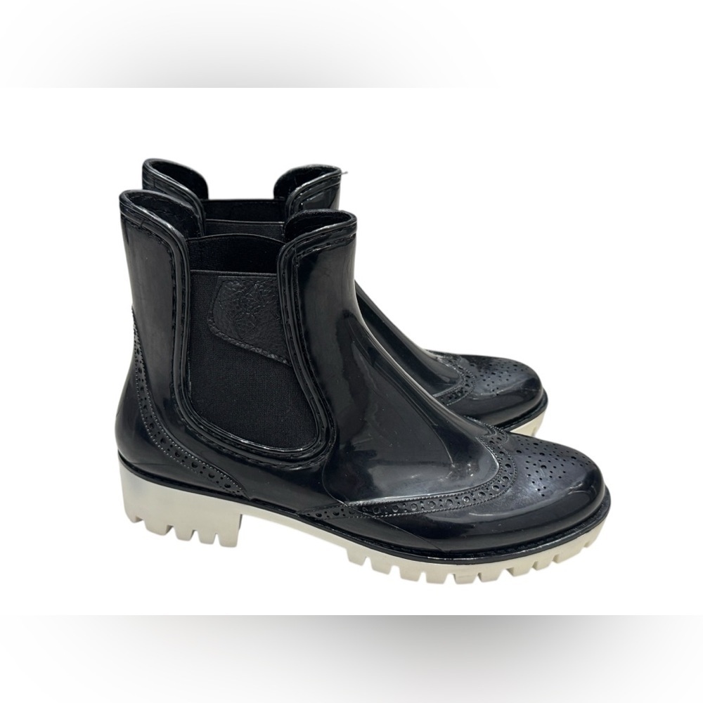 Men’s DAV Leeds Brogue Black & White Patent Leather Ankle Chunky Boots: 40/7-7.5 - Picture 4 of 12